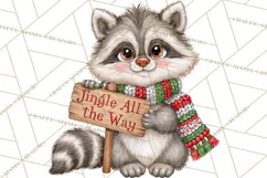 Christmas Animal Clipart PNG, Festive Animals Sign Clip Art Product Image 2