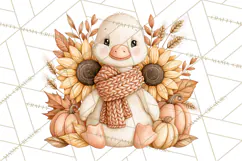 Fall Animals Clipart PNG, Autumn Floral Designs Product Image 2