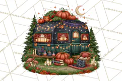 Halloween Camper Clipart PNG Vintage Camping Designs Product Image 5