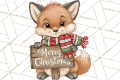 Christmas Animal Clipart PNG, Festive Animals Sign Clip Art Product Image 3