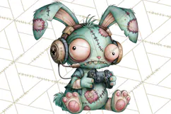 Cute Zombie Bunnies PNG Clipart, Halloween Animals Product Image 3