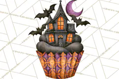 Halloween Monster Cupcake Clipart Png, Halloween Sweets Product Image 3