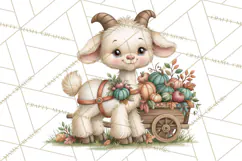 Autumn Village Clipart PNG, Cozy Fall Cottage Town Product Image 3