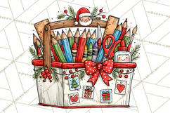 Christmas School Clipart PNG, Teacher Classroom Holiday Png Product Image 2