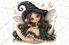 Midnight Halloween Fairy World PNG, Fall Fairies Product Image 3