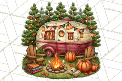 Halloween Camper Clipart PNG Vintage Camping Designs Product Image 2