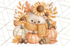 Fall Animals Clipart PNG, Autumn Floral Designs Product Image 3
