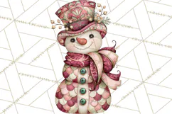 Whimsical Christmas Snowman Clipart PNG Product Image 4