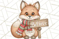 Christmas Animal Clipart PNG, Festive Animals Sign Clip Art Product Image 4