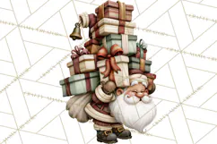 Vintage Christmas Clipart PNG, Christmas Retro Characters Product Image 3