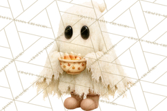 Frayed Fall Ghosts PNG Cozy Autumn Ghost Clipart Product Image 4