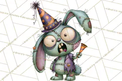 Cute Zombie Bunnies PNG Clipart, Halloween Animals Product Image 4