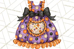 Bright Halloween Kitchen Clipart PNG, Spooky Aprons Mixers Product Image 4