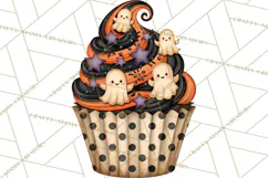 Halloween Cupcake Clipart PNG, Halloween Sweet Treats Product Image 4