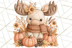 Fall Animals Clipart PNG, Autumn Floral Designs Product Image 5