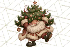 Vintage Christmas Clipart PNG, Christmas Retro Characters Product Image 4
