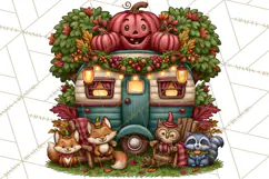 Halloween Camper Clipart PNG Vintage Camping Designs Product Image 4