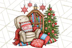 Christmas School Clipart PNG, Teacher Classroom Holiday Png Product Image 4