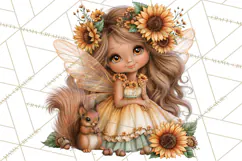 Sunflower Fairy World PNG, Fall Fairies Product Image 2