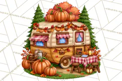 Halloween Camper Clipart PNG Vintage Camping Designs Product Image 5