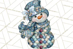 Whimsical Christmas Snowman Clipart PNG Product Image 2