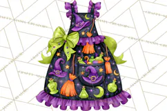 Bright Halloween Kitchen Clipart PNG, Spooky Aprons Mixers Product Image 2
