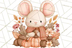 Fall Animals Clipart PNG, Autumn Floral Designs Product Image 2