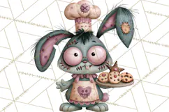 Cute Zombie Bunnies PNG Clipart, Halloween Animals Product Image 2