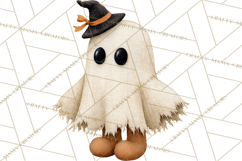 Frayed Fall Ghosts PNG Cozy Autumn Ghost Clipart Product Image 2