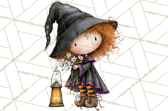 Sweet Little Witches PNG, Cute Halloween Witch Clip Art Product Image 2