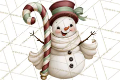 Vintage Christmas Clipart PNG, Christmas Retro Characters Product Image 5