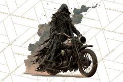 Heavy Metal Skeleton Biker Clipart, Halloween Motorcycles Product Image 2