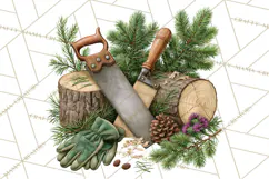 Christmas Tree Farm PNG Clipart, Santa & Elf Characters Product Image 2