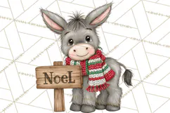 Christmas Animal Clipart PNG, Festive Animals Sign Clip Art Product Image 3