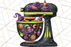 Bright Halloween Kitchen Clipart PNG, Spooky Aprons Mixers Product Image 3