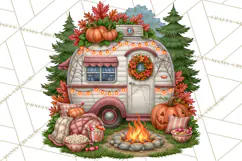 Halloween Camper Clipart PNG Vintage Camping Designs Product Image 2