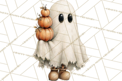 Frayed Fall Ghosts PNG Cozy Autumn Ghost Clipart Product Image 3