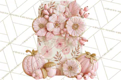 Pink Autumn Cookies Clipart PNG Product Image 3