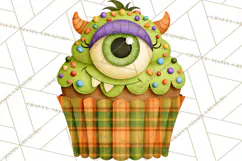Halloween Monster Cupcake Clipart Png, Halloween Sweets Product Image 3