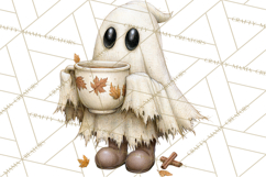 Frayed Fall Ghosts PNG Cozy Autumn Ghost Clipart Product Image 4