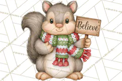 Christmas Animal Clipart PNG, Festive Animals Sign Clip Art Product Image 4