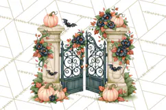 Halloween Village Clipart PNG, Spooky Cottage Town Product Image 4