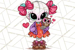 Cute Halloween Skeleton Clipart PNG, Creepy Cute Fall Decor Product Image 4