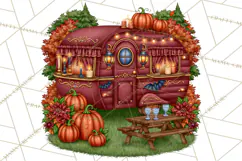 Halloween Camper Clipart PNG Vintage Camping Designs Product Image 3
