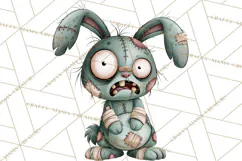 Cute Zombie Bunnies PNG Clipart, Halloween Animals Product Image 5