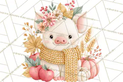Fall Animals Clipart PNG, Autumn Floral Designs Product Image 5
