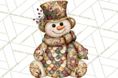 Whimsical Christmas Snowman Clipart PNG Product Image 5