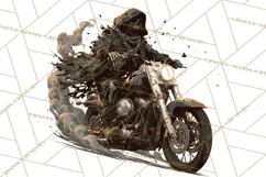 Heavy Metal Skeleton Biker Clipart, Halloween Motorcycles Product Image 5