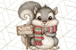 Christmas Animal Clipart PNG, Festive Animals Sign Clip Art Product Image 5