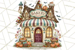 Halloween Village Clipart PNG, Spooky Cottage Town Product Image 5